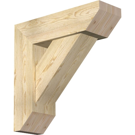Ekena Millwork Traditional Slat Rough Sawn Bracket w/ Offset Brace, Douglas Fir, 8"W x 26"D x 26"H BKT0806X26X26TRA06RDF